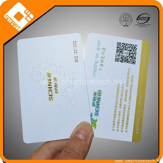 PVC plastic Gold foil barcode card