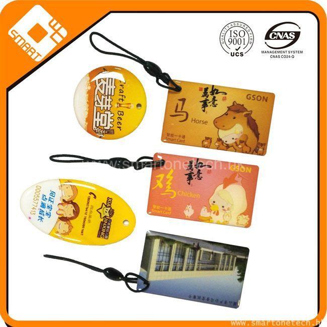 Factory price customized smart RFID round nfc glue card plastic keytag