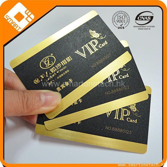 ISO certificate gold brushed PVC business card