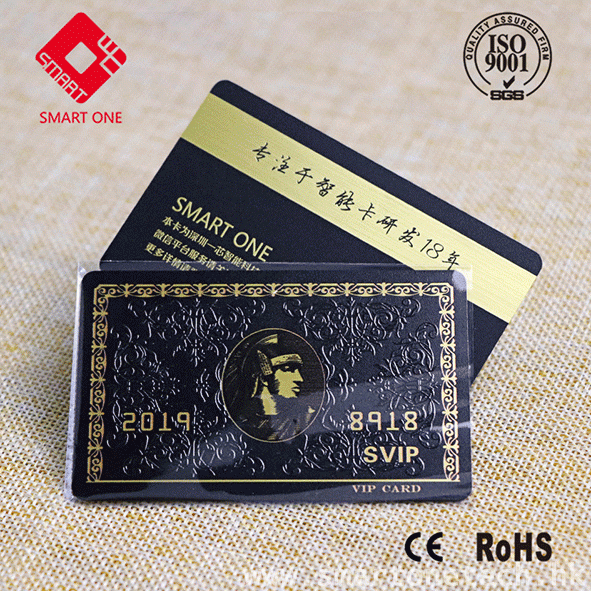 Super quality bestselling brushed gold embossed plastic card