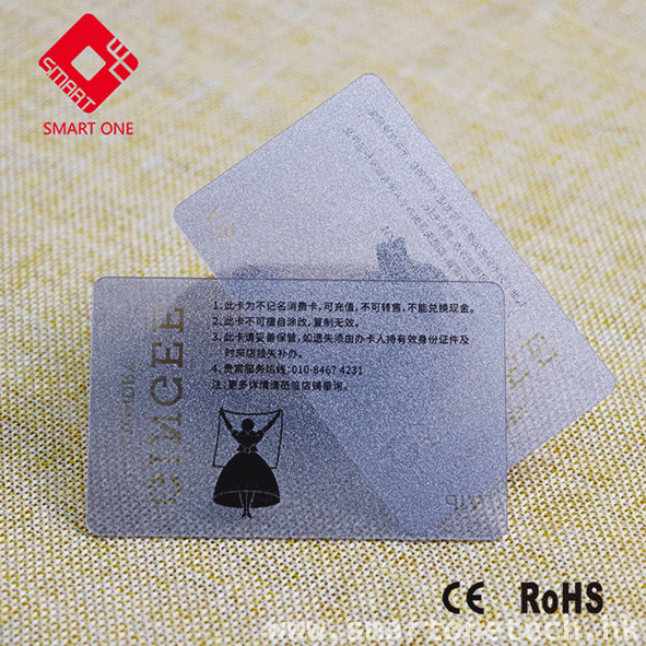 Factory hot sale plastic transparent business card for low cost.