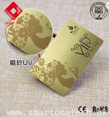 plastic pvc CR80 gold Brushed magnetic cards with frosted Uv