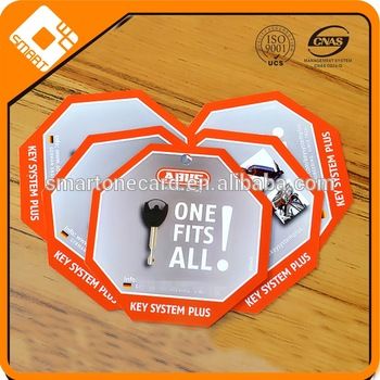 Non-standard Size Key Cards With Punch Hole , Customize electronic punch card