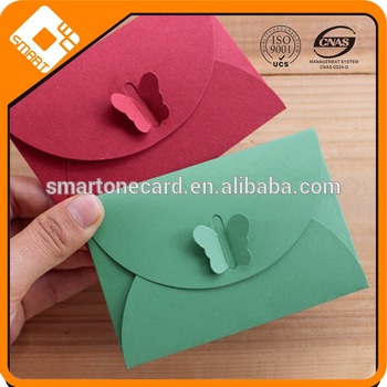 factory price customize plastic card,pvc gift card with paper material envelope